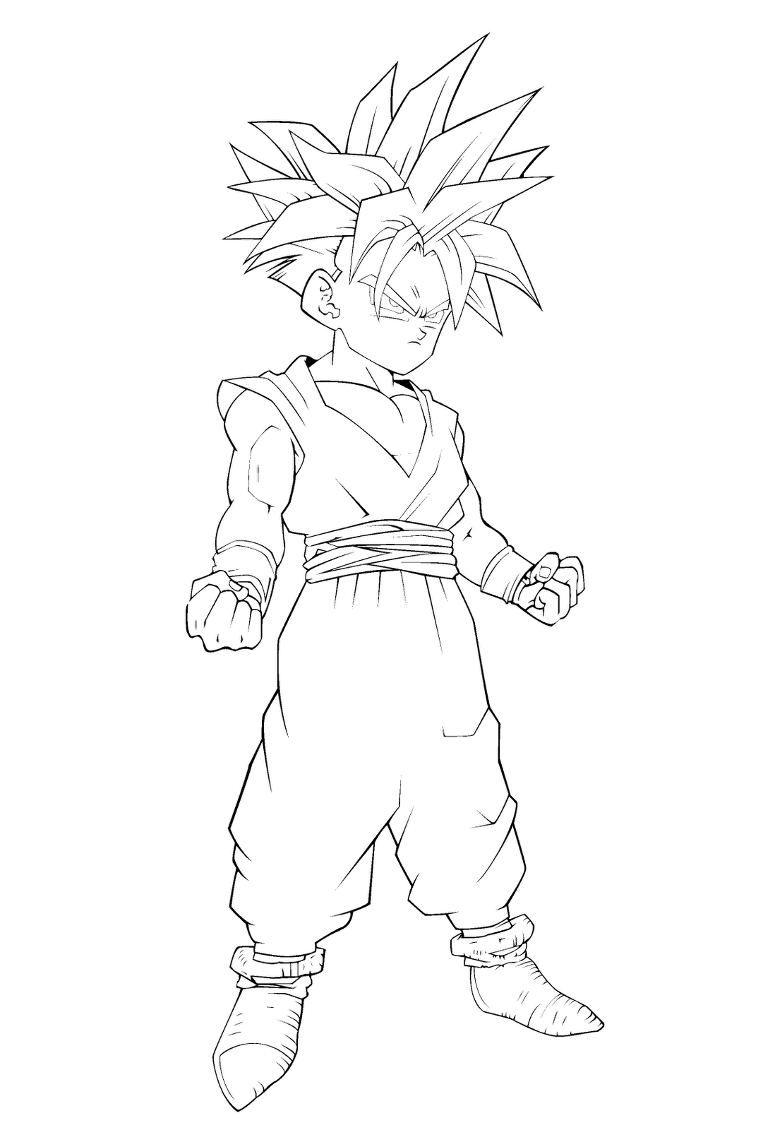 Goku para desenhar com gohan - Imprimir Desenhos