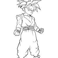 Desenho de Goku e Vegeta se olhando para colorir - Tudodesenhos