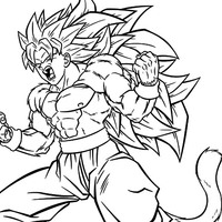 Desenho de Goku gritando para colorir