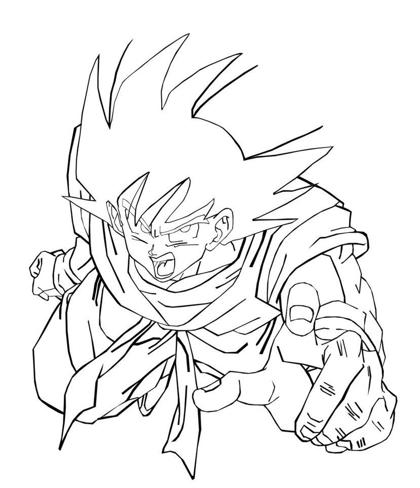 Desenho de Goku e amigo Gohan para colorir - Tudodesenhos