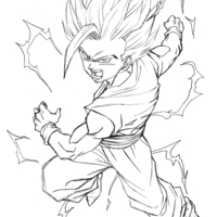 Desenho de Son Gohan lutando para colorir