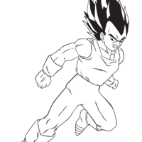 Desenho de Vegeta em ação para colorir