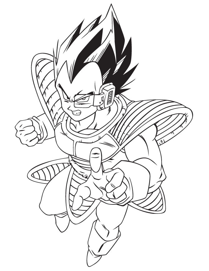 Desenho e Imagem Vegeta Poder para Colorir e Imprimir Grátis para