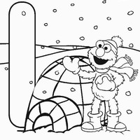 Desenho de Elmo e Iglu para colorir