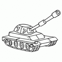 Desenho de Tanque de guerra pequeno para colorir