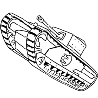 Desenho de Tanque de guerra militar para colorir
