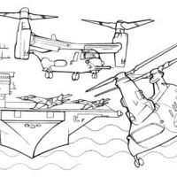 Desenho de Ataque aéreo de guerra para colorir