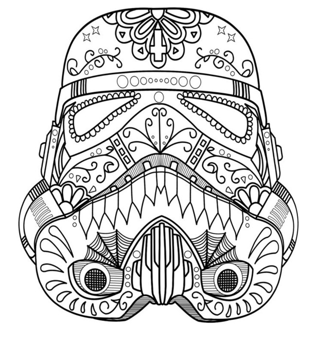 Desenho de Darth Vader no Dia dos Mortos para colorir