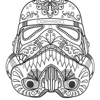 Desenho de Darth Vader no Dia dos Mortos para colorir