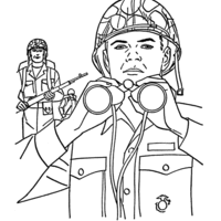 Desenho de Guerra do Vietnam para colorir