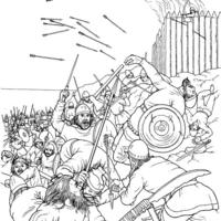 Desenho de Guerra viking para colorir