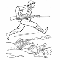 Desenho de Soldado de guerra para colorir