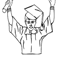 Desenho de Formando celebrando graduação para colorir