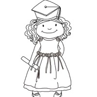 Desenho de Formatura de menina para colorir