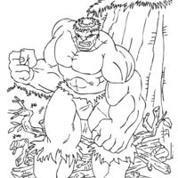 Desenho de Hulk correndo para colorir
