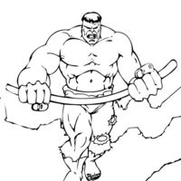 Desenho de Hulk entortando ferro para colorir