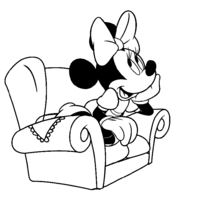 Desenho de Minnie no sofá para colorir
