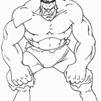 Desenho de Hulk super-herói verde para colorir