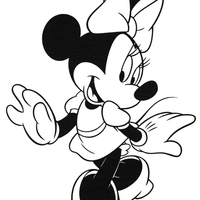 Desenho de Minnie passeando para colorir