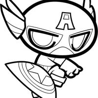 Desenho de Capitão América chibi para colorir