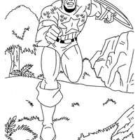 Desenho de Capitão América correndo para colorir