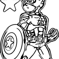 Desenho de Capitão América criança para colorir