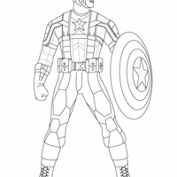 Desenho de Capitão América e seu escudo para colorir