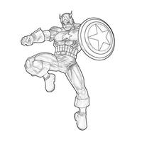 Desenho de Capitão América herói para colorir