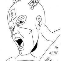 Desenho de Capitão América gritando para colorir