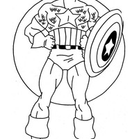 Desenho de Capitão América super-herói para colorir