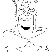 Desenho de Capitão América sorrindo para colorir