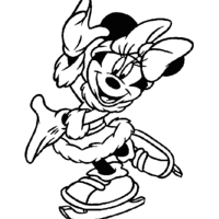 Desenho de Minnie patinadora para colorir