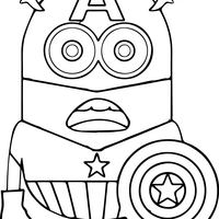 Desenho de Minion Capitão América para colorir