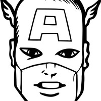 Desenho de Rosto do Capitão América para colorir