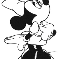 Desenho de Minnie pensativa para colorir