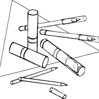 Desenho de Batom e contorno de lábios para colorir