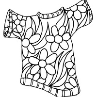 Desenho de Camiseta com estampa tropical para colorir