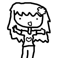 Desenho de Menina com camiseta de coração para colorir