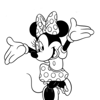 Desenho de Minnie alegre para colorir