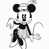 Desenho de Minnie sentada para colorir
