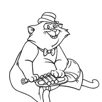 Desenho de Gato tocando trompeta para colorir