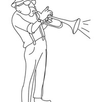 Desenho de Trompetista para colorir
