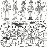 Desenho de Dia do Trabalho - Turma da Monica para colorir