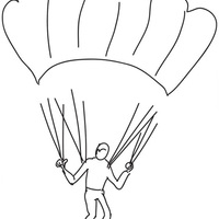 Desenho de Homem saltando de paraquedas para colorir