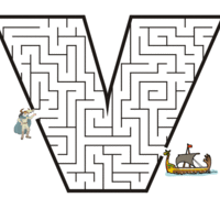 Desenho de Jogo do labirinto - Viking para colorir