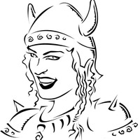 Desenho de Mulher viking para colorir