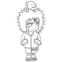 Desenho de Kiba chibi para colorir