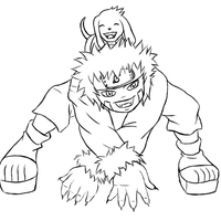 Desenho de Kiba e cachorrinho para colorir