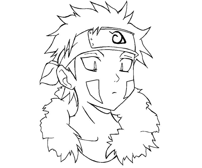 Desenho de Rosto de Kiba para colorir e imprimir