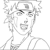 Desenho de Kiba sorrindo para colorir